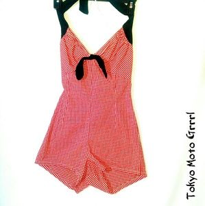 Tokyo Moto Grrrl handmade gingham romper